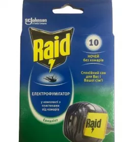 *Raid електрофумігатор з пластинами Евкаліпт