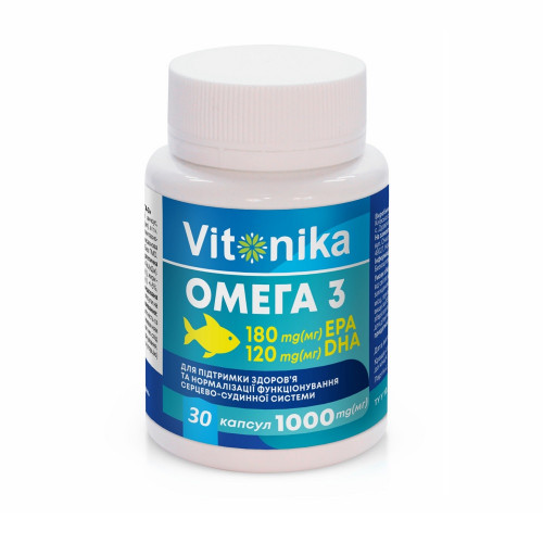 *Vitonika диет.доб.Омега3 180EPA/120DHA 1000мг капс.№30 *Vitonika диет.доб.Омега3 180EPA/120DHA 1000мг капс.№30