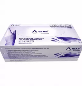 *Рукавички оглядові нітрил без пудри н/стер.Ігар р.6-7 (1пара)