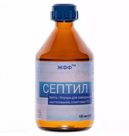 Септил розчин спиртовий 70% по 100 мл у флаконі 1 шт.