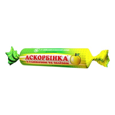 Аскорбинка-КВЗ с глюкозой и железом яблоко таблетки по 10 шт. Аскорбинка-КВЗ с глюкозой и железом яблоко таблетки по 10 шт.