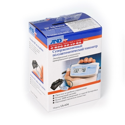 *Тонометр A&D електронний UA-604 напівавтомат