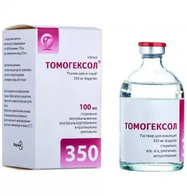 Томогексол розчин для ін'єкцій 350 мг йоду/мл по 100 мл у флаконі 1 шт.