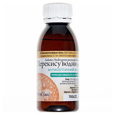 Перекис водню розчин 3% по 100 мл у пластиковому флаконі 1 шт. - Віола