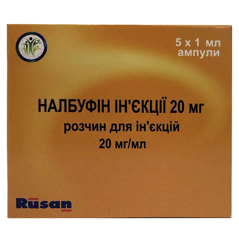 Налбуфін-Русан розчин для ін'єкцій 20 мг/мл в ампулах по 1 мл 5 шт.