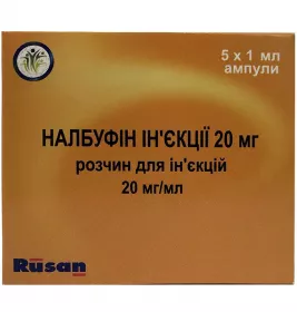 Налбуфін-Русан розчин для ін'єкцій 20 мг/мл в ампулах по 1 мл 5 шт.