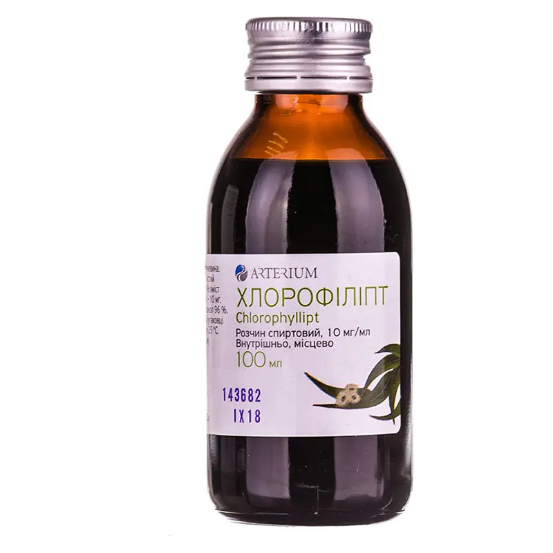 Хлорофіліпт розчин спиртовий 10 мг/мл по 100 мл у флаконі - Артеріум