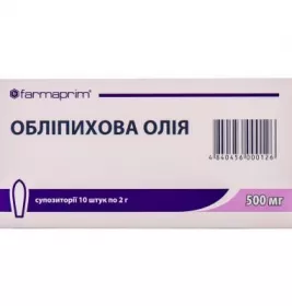 Облепиховое масло свечи по 500 мг 10 шт.