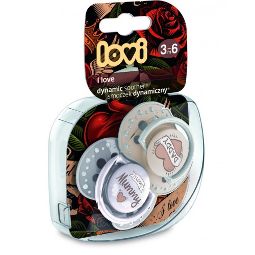 *Пустушка Lovi 22/867 динамічна силіконова 3-6 м 2шт I love