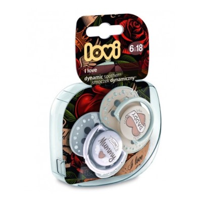 *Пустушка Lovi 22/868 динамічна силіконова 6-18 м 2шт I love