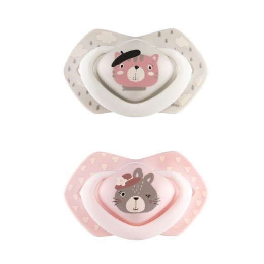 Пустушка Canpol 22/647 силіконова симетрична 0-6 міс BONJOUR PARIS 2 шт рожева