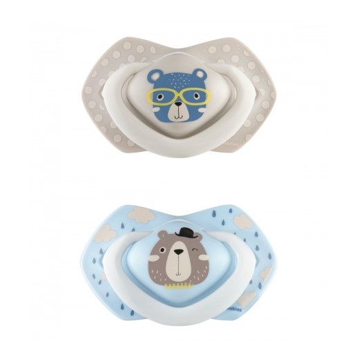 Пустушка Canpol 22/648 силіконова симетрична 6-18 міс BONJOUR PARIS 2 шт блакитна