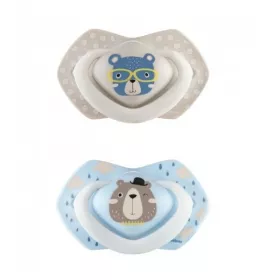 Пустушка Canpol 22/648 силіконова симетрична 6-18 міс BONJOUR PARIS 2 шт блакитна