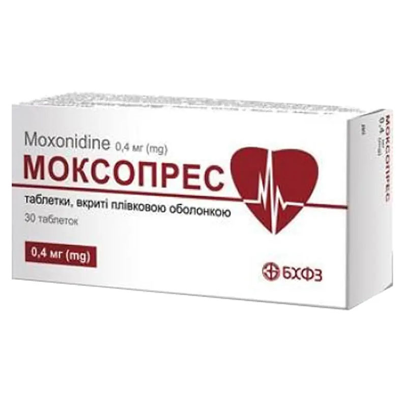 Моксопрес таблетки по 0.4 мг 30 шт. (10х3)