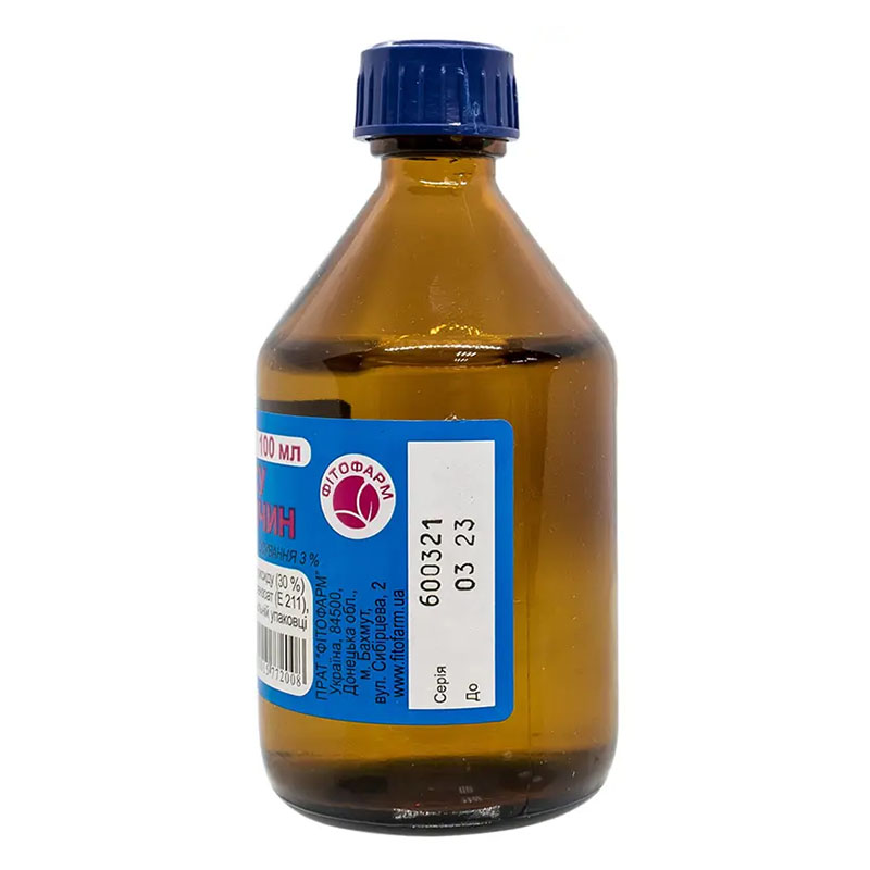 Перекись водорода раствор 3% по 100 мл в пластиковом флаконе 1 шт. - Фитофарм