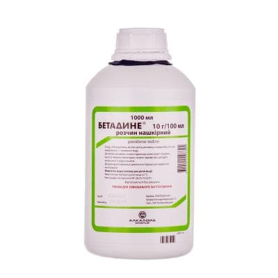 Бетадин розчин 10 г/100мл по 1000 мл у флаконі 1 шт.