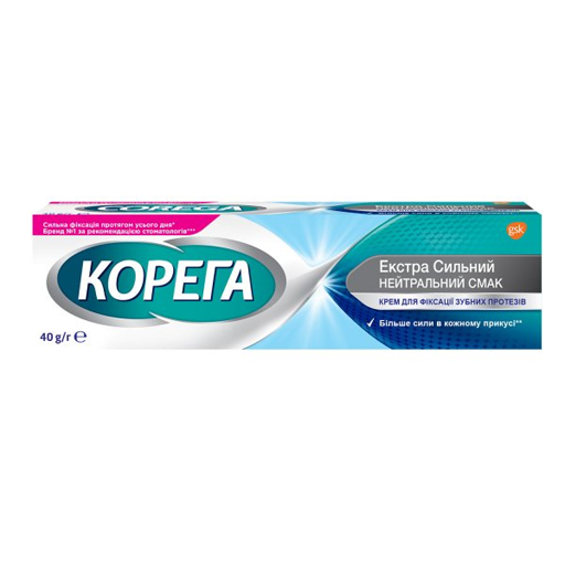 *Крем Corega для фиксации зубных протезов Экстра сильный нейтральный вкус 40 г *Крем Corega для фиксации зубных протезов Экстра сильный нейтральный вкус 40 г