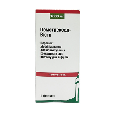 Пеметрексед порошок 1000 мг во флаконе 1 шт.