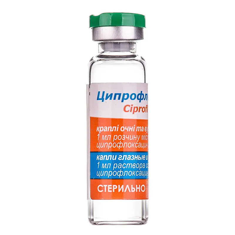 Ципрофлоксацин краплі очні/вушні розчин 0,3% по 5 мл у флаконі 1 шт.