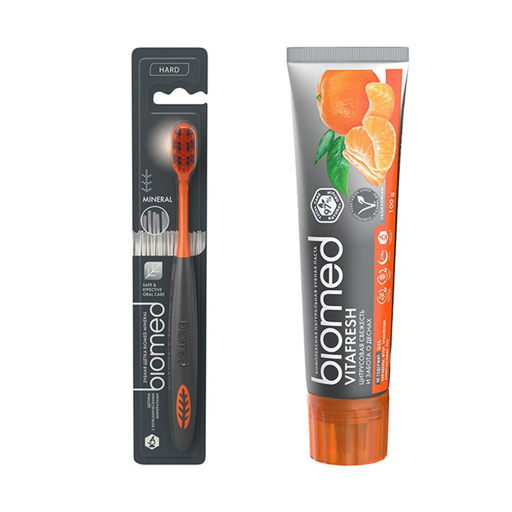 *Зубная щетка Biomed Black + зубная паста Biomed Vitafresh 100 г *Зубная щетка Biomed Black + зубная паста Biomed Vitafresh 100 г