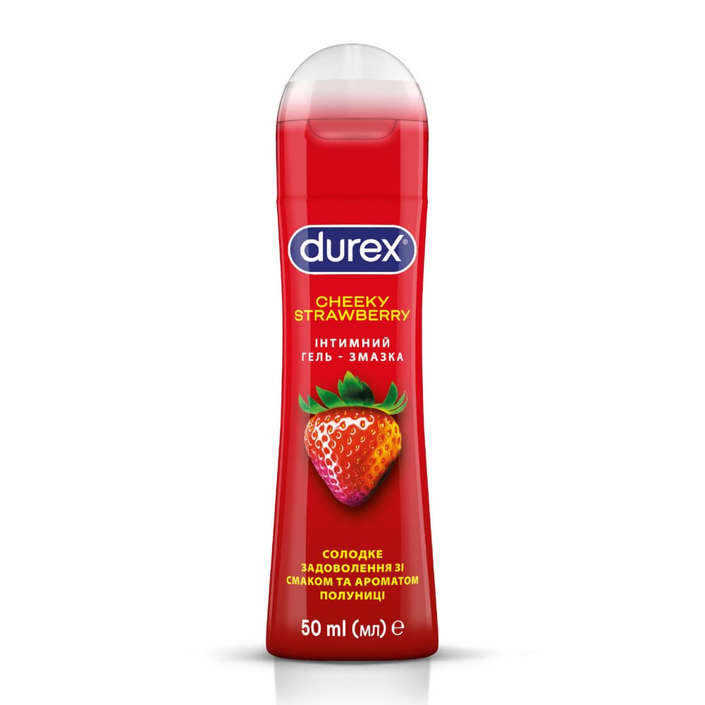Гель-смазка Durex Cheeky Strawberry  со вкусом и ароматом клубники 50 мл