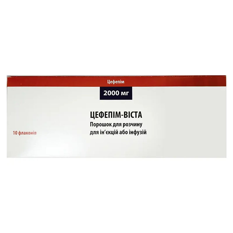 Цефепім-Віста порошок по 2000 мг у флаконі 10 шт.