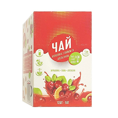 Чай Смакуйте Журавлина з Лаймом та Апельсином 50 г