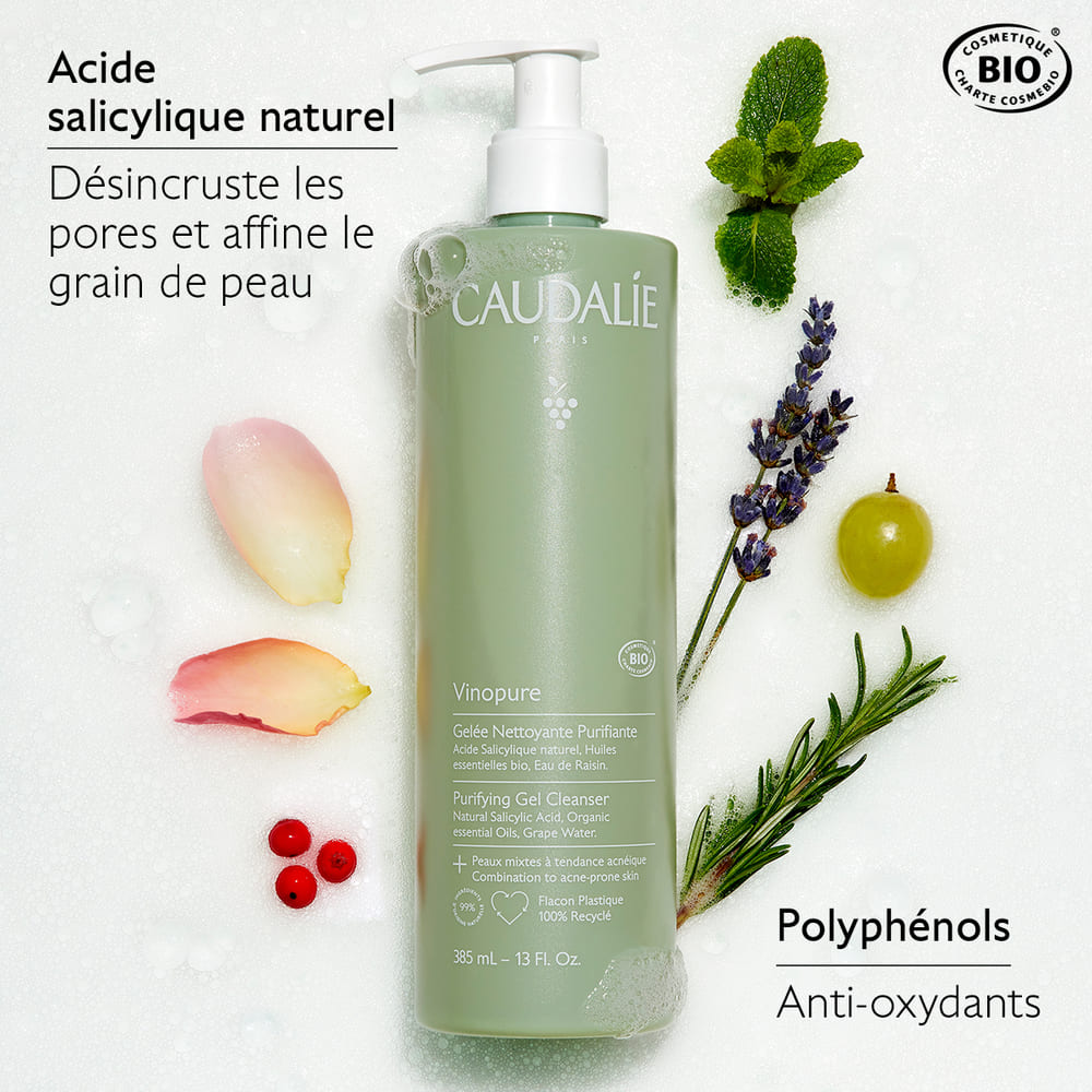 *Желе Caudalie 406 Vinopure для очищения кожи лица 385 мл