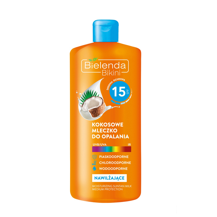 *Молочко Bielenda Sun Care для засмаги Кокосове SPF15 200 мл