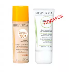*Набір Bioderma флюид Фотодерм Nude Touch SPF50 40мл+ концентрат Sebium для сужения пор 30мл