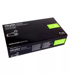 *Перчатки Mercator Medical Nitrylex Black нестерил. нитрил. смотр. без пудры черные р. S пара