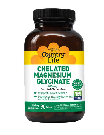 *Магній Хелатний Гліцинат Country Life 400 мг табл. №90