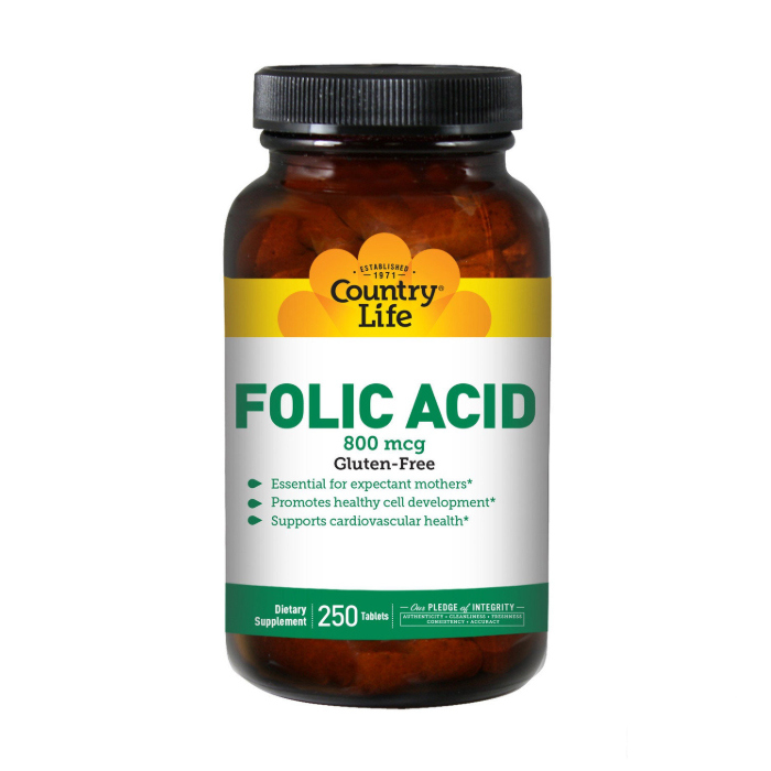 *Фолієва кислота Country Life 800мг табл. №250