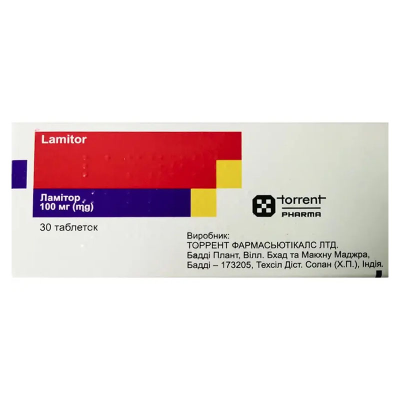 Ламітор таблетки по 100 мг 30 шт.