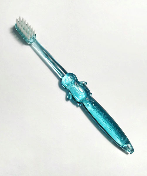 *Зубна щітка Mizuha Crystal Marines для дітей блакитна Пінгвін