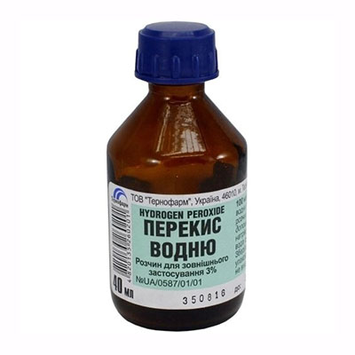 Перекис водню розчин 3% по 40 мл у скляному флаконі 1 шт. - Тернофарм