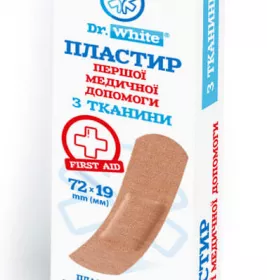 *Пластир Dr.White ткан. 19 х 72 мм №10