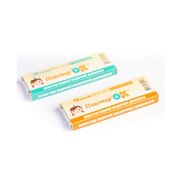 *Пластир мед. Пластир’ОК 1,9 х 7,2 см ткан. №10