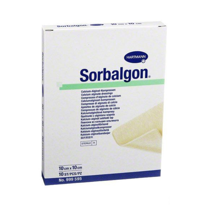 *Пов'язка Hartmann Sorbalgon з волокон кальцію-альгінату 10 х 10 см №10