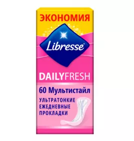 *Прокладки Libresse Dailyfresh Multistyle ультратонкие №60