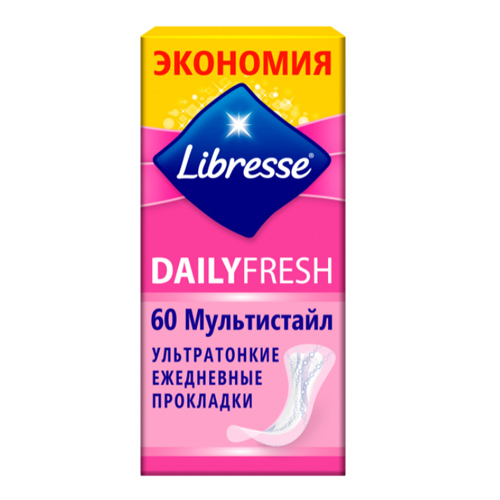*Прокладки Libresse Dailyfresh Multistyle ультратонкі №60