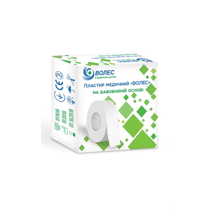 *Пластир Волес мед. на бавовняній основі 5 х 500 см №1
