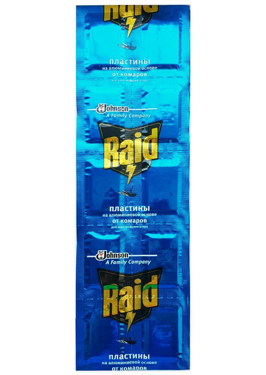 *Пластини для фумігатора Raid від комарів №10