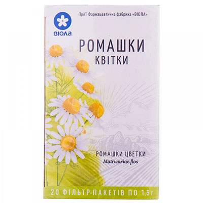Ромашки квіти по 1.5 г у фільтр-пакетиках 20 шт.