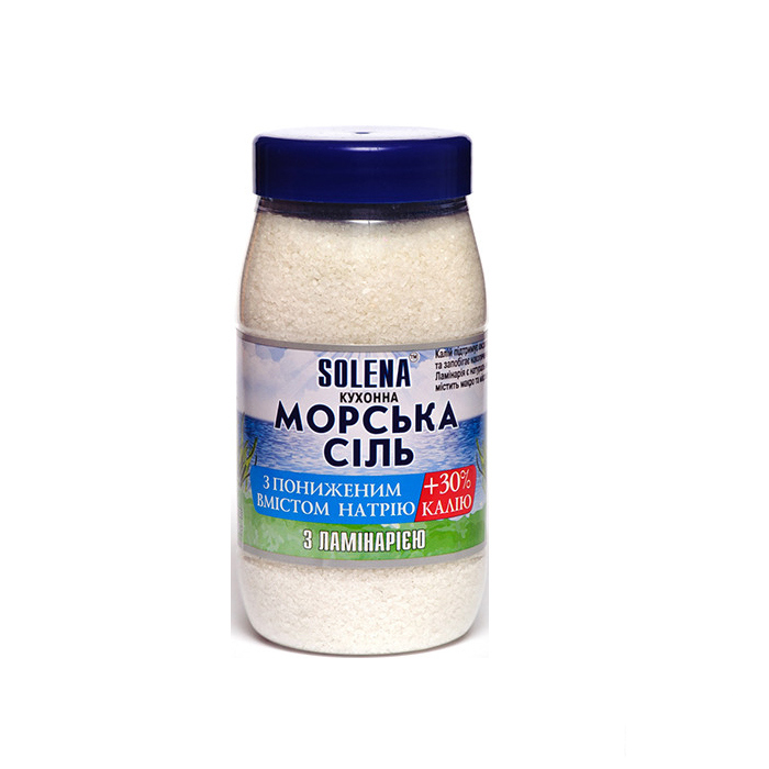 *Сіль морська Solena харч. з калієм, ламінарією з низьким вмістом натрію 700 г