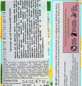 *Бальзам для губ Bielenda Екзотичний лимон 10г