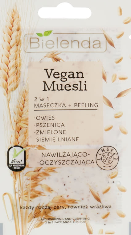 *Маска-пилинг Bielenda Vegan Muesl 2в1 овёс+пшеница+лён 8г *Маска-пилинг Bielenda Vegan Muesl 2в1 овёс+пшеница+лён 8г