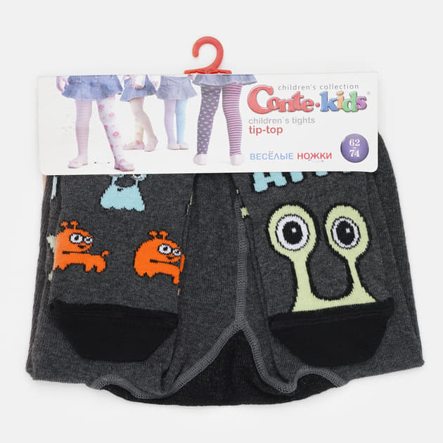 *Колготи дит. CONTE Tip-Top 14С-79СП-481 темно-сірий р.62-74