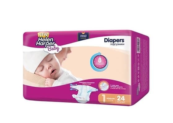 *Підгузки Helen Harper Baby р. 1 NewBorn 2-5кг №24