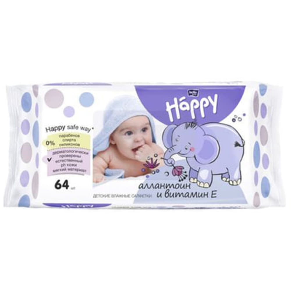 *Салфетки влажные Happy Bella Baby по уходу за кожей младенцев и детей №64 *Салфетки влажные Happy Bella Baby по уходу за кожей младенцев и детей №64